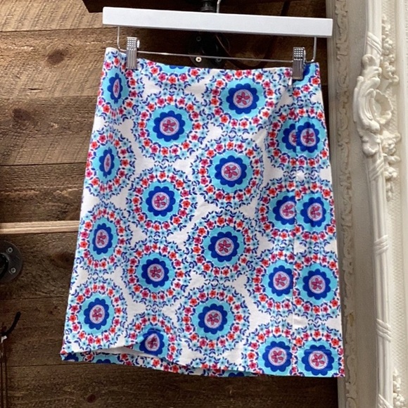 Talbots Geo Daises Stretch Canvas Skirt Size 2 - Picture 3 of 6